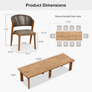 PURPLE LEAF 7 / 9 / 11 pcs Outdoor Dining Set Patio Dining Furniture for Lawn Backyard Deck Brown