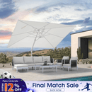 PURPLE LEAF Morden White Outdoor Umbrella Premium Aluminum Patio Cantilever Pool Sun Umbrellas