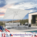 PURPLE LEAF Morden White Outdoor Umbrella Premium Aluminum Patio Cantilever Pool Sun Umbrellas