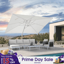 PURPLE LEAF Morden White Outdoor Umbrella Premium Aluminum Patio Cantilever Pool Sun Umbrellas