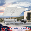 PURPLE LEAF Modern White Outdoor Umbrella Premium Aluminum Patio Cantilever Pool Sun Umbrellas