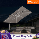 PURPLE LEAF SUNBRELLA Solar Cantilever Umbrella with Lights for Outdoor Patio