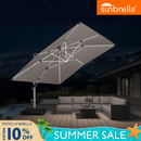 PURPLE LEAF SUNBRELLA Solar Cantilever Umbrella with Lights for Outdoor Patio
