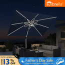 PURPLE LEAF SUNBRELLA Solar Cantilever Umbrella with Lights for Outdoor Patio