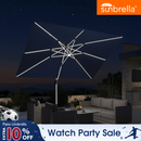 PURPLE LEAF SUNBRELLA Solar Cantilever Umbrella with Lights for Outdoor Patio