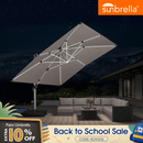 PURPLE LEAF SUNBRELLA Solar Cantilever Umbrella with Lights, Large Umbrellas For Outdoor Patio