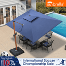 PURPLE LEAF SUNBRELLA Cantilever Umbrella Deluxe Wood Pattern Patio Umbrella