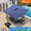 PURPLE LEAF SUNBRELLA Cantilever Umbrella Deluxe Wood Pattern Patio Umbrella