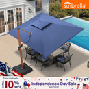 PURPLE LEAF SUNBRELLA Cantilever Umbrella Deluxe Wood Pattern Patio Umbrella