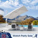 PURPLE LEAF Morden White Outdoor Umbrella Premium Aluminum Patio Cantilever Pool Sun Umbrellas