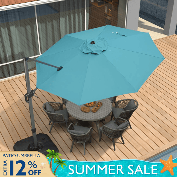 PURPLE LEAF Durable Patio Outdoor Umbrella Aluminum Round Cantilever Sun Yard Umbrellas For Pool, Deck PURPLE LEAF Durable Patio Outdoor Umbrella Aluminum Round Cantilever Sun Yard Umbrellas For Pool, Deck