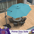 PURPLE LEAF Durable Patio Outdoor Umbrella Aluminum Round Cantilever Sun Yard Umbrellas For Pool, Deck