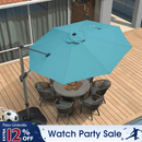 PURPLE LEAF Durable Patio Outdoor Umbrella Aluminum Round Cantilever Sun Yard Umbrellas For Pool, Deck