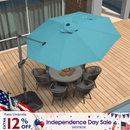 PURPLE LEAF Durable Patio Outdoor Umbrella Aluminum Round Cantilever Sun Yard Umbrellas For Pool, Deck