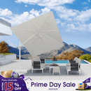 PURPLE LEAF White Outdoor Umbrella Left-Right Tilting Patio Cantilever Umbrella