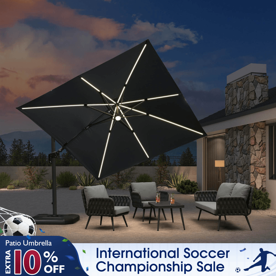 Cantilever Umbrella with Solar LED Lights Cantilever Umbrella with Solar LED Lights