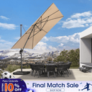 PURPLE LEAF Cantilever Telescopic Umbrella for Swimming Pool, Patio, Porch, Garden