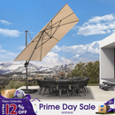 PURPLE LEAF Cantilever Telescopic Umbrella for Swimming Pool, Patio, Porch, Garden