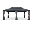 PURPLE LEAF Patio Gazebo For Backyard | Hardtop Galvanized Steel Frame With Upgrade Curtain | Light Grey