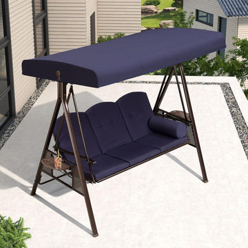 3-Seat Porch Swing Weather-Resistant Steel Frame