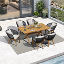 PURPLE LEAF Teak Patio Dining Set with Cushions and Pillow All-Weather Wicker Patio Table Set for Garden, Deck, and Yard