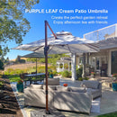 PURPLE LEAF Double Top 9 / 10 / 11 / 12 ft Square Aluminum Sun Umbrellas in Wood Color
