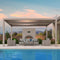 PURPLE LEAF Louvered Pergola Modern Champagne Pergola with Adjustable Roof for Deck Backyard Garden