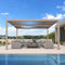 PURPLE LEAF Louvered Pergola Modern Champagne Pergola with Adjustable Roof for Deck Backyard Garden
