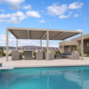 PURPLE LEAF Louvered Pergola Modern Champagne Pergola with Adjustable Roof for Deck Backyard Garden