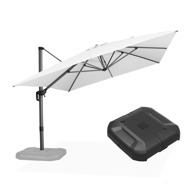 PURPLE LEAF Affordable Patio Umbrella with Base, Square and Rectangular Outdoor Umbrella