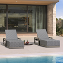 PURPLE LEAF Patio Lounge Chair Modern Outdoor Chaise Lounge with Adjustable Backrest Rattan Chaise Lounge Chairs for Pool Garden Backyard Beach