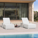 PURPLE LEAF Patio Lounge Chair Modern Outdoor Chaise Lounge with Adjustable Backrest Rattan Chaise Lounge Chairs for Pool Garden Backyard Beach