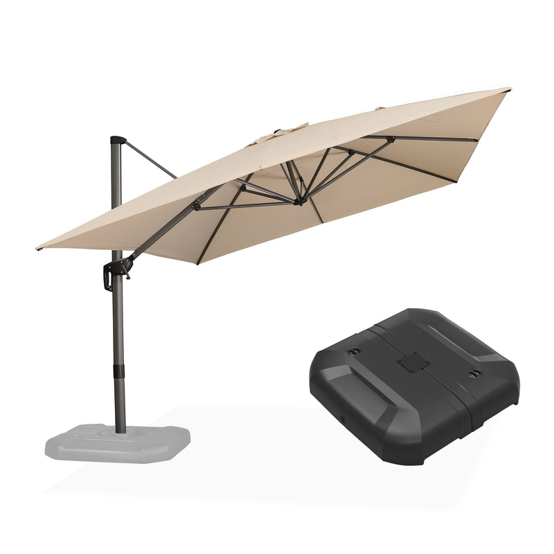 PURPLE LEAF Affordable Patio Umbrella with Base, Square and Rectangular Outdoor Umbrella