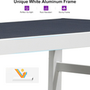 PURPLE LEAF Outdoor Chaise Lounge Set Adjustable Sunbathing Recliner with Side Table for Beach Poolside Patio Outside Aluminum Chaise Lounger