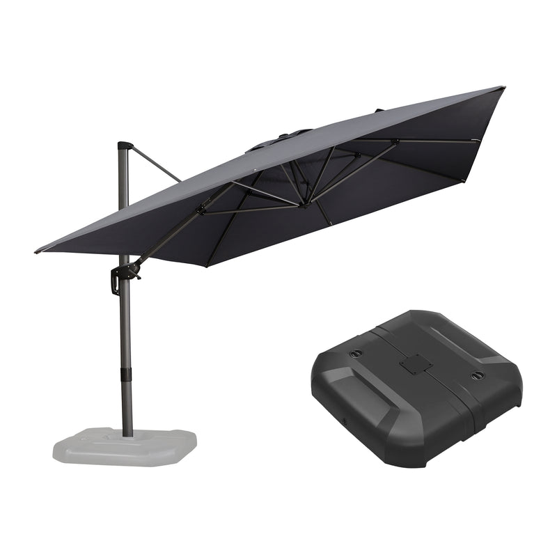 PURPLE LEAF Affordable Patio Umbrella with Base, Square and Rectangular Outdoor Umbrella