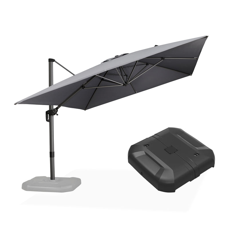 PURPLE LEAF Affordable Patio Umbrella with Base, Square and Rectangular Outdoor Umbrella