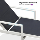 PURPLE LEAF Outdoor Chaise Lounge Set Adjustable Sunbathing Recliner with Side Table for Beach Poolside Patio Outside Aluminum Chaise Lounger