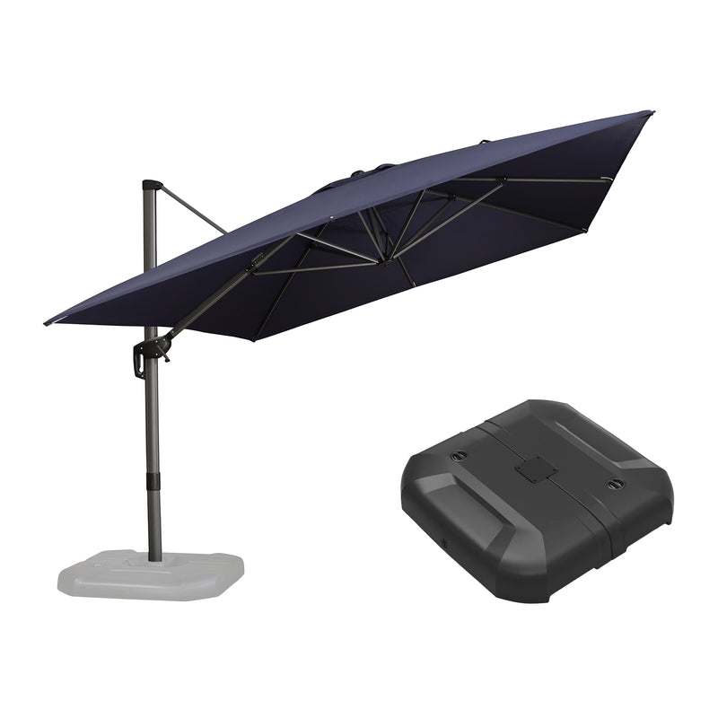 PURPLE LEAF Affordable Patio Umbrella with Base, Square and Rectangular Outdoor Umbrella