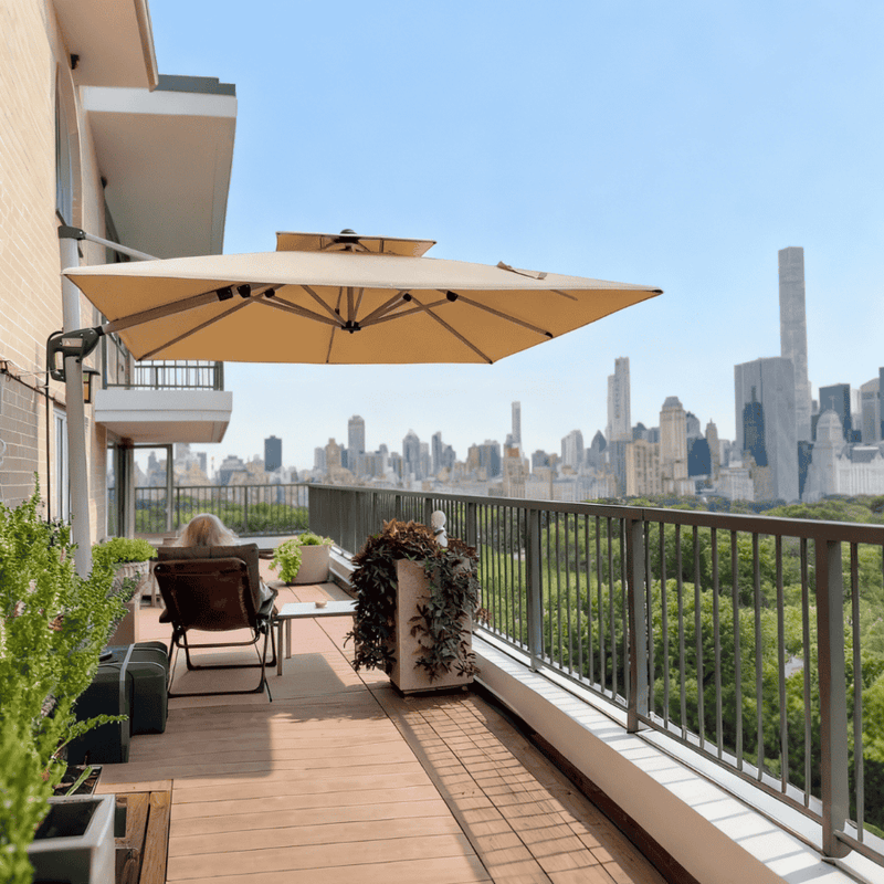 PURPLE LEAF Best Square Cantilever Pool Umbrella Outdoor Patio Sun Porch Umbrella