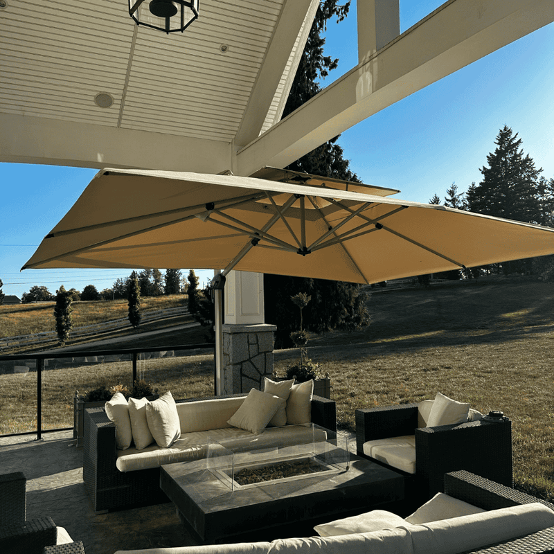 PURPLE LEAF Large Rectangular Porch Umbrella Outside Cantilever Patio Yard Umbrella