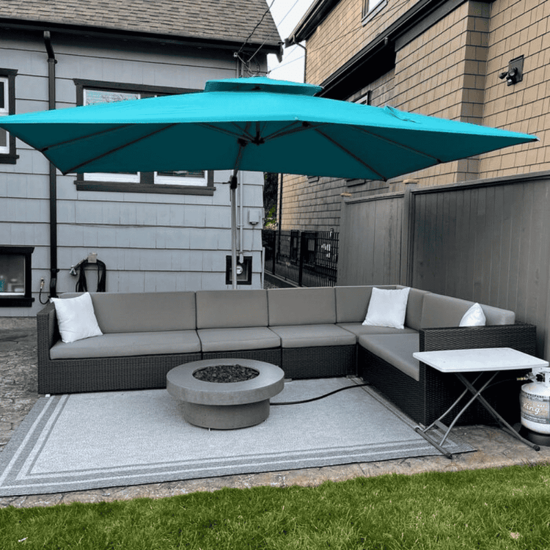 PURPLE LEAF Large Rectangular Porch Umbrella Outside Cantilever Patio Yard Umbrella