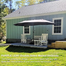 PURPLE LEAF Double-Sided Market Umbrella Large Rectangular Patio Umbrellas with Base