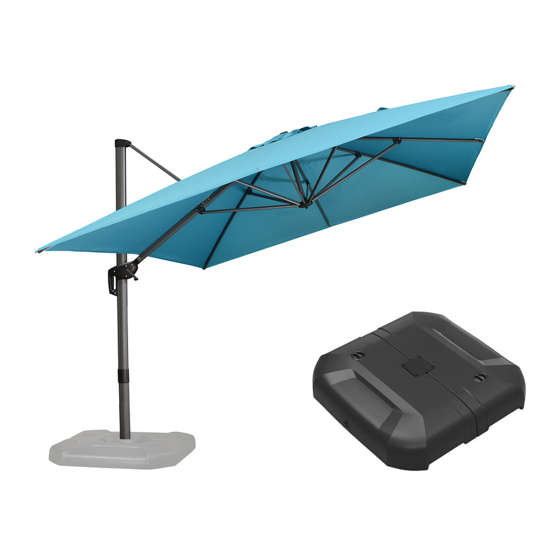 PURPLE LEAF Affordable Patio Umbrella with Base, Square and Rectangular Outdoor Umbrella