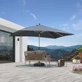 PURPLE LEAF Deluxe Aluminum Market Umbrella, Outdoor Table Umbrella for Patio, Porch