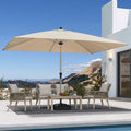 PURPLE LEAF Deluxe Aluminum Market Umbrella, Outdoor Table Umbrella for Patio, Porch