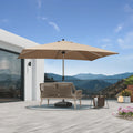 PURPLE LEAF Deluxe Aluminum Market Umbrella, Outdoor Table Umbrella for Patio, Porch