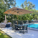 PURPLE LEAF Patio Market Umbrella Aluminum Outdoor Table Umbrella with Wood Color