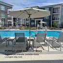 PURPLE LEAF Semi-Auto Outdoor Market Table Umbrella with Heavy-Duty Fabric