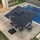 PURPLE LEAF Rectangular Large Outdoor Cantilever Umbrella With Base for Garden, Pool