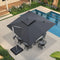 PURPLE LEAF Rectangular Large Outdoor Cantilever Umbrella With Base for Garden, Pool